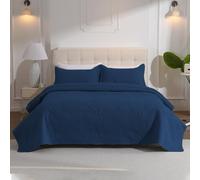 DUJUIKE Copriletto Matrimoniale, Piumone Trapunta Leggera, Coperta Da Letto Con Motivo A Girasole, Utilizzabile Come Copridivano, Lenzuolo, Adatta Per Letto E Divano (Blu Navy, 240x260cm)