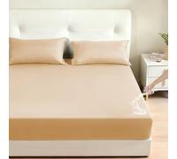 DUJUIKE Coprimaterasso Impermeabile, Lenzuolo Con Angoli Impermeabile, Tasca Profonda, Adatto Per Materassi Da 20-40 Cm, Adatto Per Gatti, Cani, Bambini, Ipoallergenico(Giallo Albicocca,180x200cm)