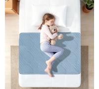 DUJUIKE Coprimaterasso Impermeabile, Materassino Per Incontinenza Lavabile, Adatto Per La Cura Di Adulti/Bambini, Pannolini Per Animali Domestici, Antiscivolo (Blu, 70×90cm)