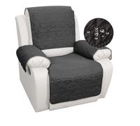 DUJUIKE Impermeabili Copripoltrona Relax Reclinabile, Copridivano antiscivolo per protezione divano (Nero, 1 Posto reclinabile)