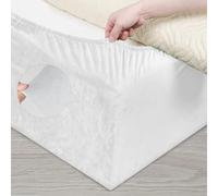 DUJUIKE Mantovana Giroletto Vestiletto Coprirette, Mantovana in velluto riccio per divano letto, Protezione Del Giroletto, Trasforma una base per letto(Bianco, King Bed Width:200-210cm)