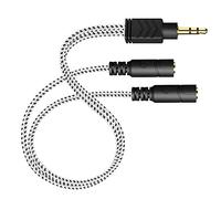 DuKabel Splitter per cuffie da 3,5 mm Distributore per cuffie da 2 jack a 1 jack Cavo splitter Aux TRS a 3 poli per smartphone, tablet, laptop, cuffie, altoparlanti - 0,5 metri