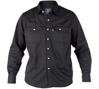DUKE Camicie Jeans Nero IN Misura 1XL A 8XL