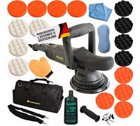 Duke-Handel - Lucidatrice eccentrica, 810 Watt, con hub da 15 mm e Cavo da 6 m, con Borsa e Spugna per lucidatura, levigatrice eccentrica, lucidatrice Auto con Display Digitale