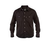Duke London, camicia denim da uomo, a maniche lunghe, effetto sbiadito Black XXX-Large/135 cm- 140 cm