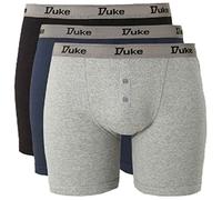 Duke London, confezione da 3 boxer da uomo, misure grandi e per taglie forti, dalla 1XL alla 8XL, codice prodotto: KS2005 Grey - Navy - Black - 3 Pack 7X-Large