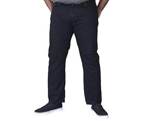 Duke London Jeans da uomo, elasticizzati, in denim, colore nero Nero 56W x 32L