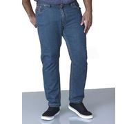 Duke London Uomo Elasticizzato Comfort Fit Stonewash Blu Jeans (Bailey)