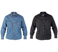 Duke London Uomo Wester Stile Jeans Camicia, 2 Colore Opzioni