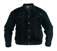 DUKE Stile Western Camionista Giacca di Jeans IN Nero Torace Taglia 1XL A 6XL
