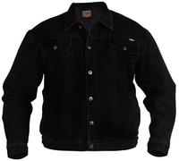 DUKE Stile Western Camionista Giacca di Jeans IN Nero Torace Taglia 1XL A 8XL
