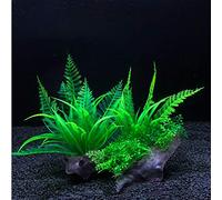 Dulau 2 Pezzi Artificiale Piante Acquatiche, Piante da Acquario, Piante Artificiali Acquario Ornamenti Kit, per la Acquario, Domestica Ufficio Simulazione Idroponici Piante