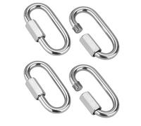 Dulau 4 Pezzi Moschettoni a Forma di D, Moschettone Acciaio Inox - M8, 500kg Moschettone Arrampicata, Chiusura Moschettone Portachiavi a Collegamento Rapido per Arrampicata Campeggio Sollevamento