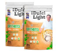 Dulcilight Zucchero Eritritolo 2 Kg Dolcificante Zero Calorie Granulato | Sapore naturale, il 70% della dolcezza dello zucchero | Eritritolo puro granulato | Keto e vegano | Zero calorie