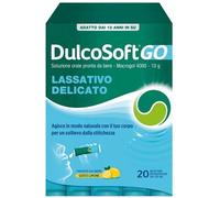 Dulco soft Go Lassativo Delicato Macrogol 4000 20 Stick, Soluzione Orale per Stitichezza e Intestino Pigro