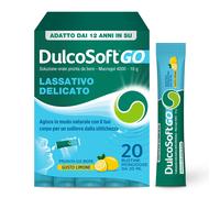 DulcoSoft GO Lassativo Delicato con Macrogol 4000 Soluzione Orale per Stitichezza e Intestino Pigro Senza Zucchero Gusto Limone, 20 Stick