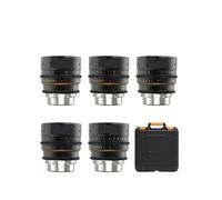 DULENS APO Mini 31mm 43mm 58mm 85mm T2.4 Prime Cinema Lens Full Frame Manual Large Aperture Lenses, Compatible for Canon, EF PL Camera(5 lens kit,Canon EF)