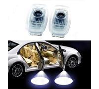 Duleutgnu 2 luci LED laterali sotto specchio Ghost proiettore luce logo luce di benvenuto auto di ricambio accessorio lente in vetro bianco (For C-LA 2020)