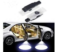 Duleutgnu 2 pezzi Illuminazione portiera auto Logo di benvenuto Definizione ombra fantasma Decorazione auto LED Porte per Luci di ingresso Lampada emblema 3D (Lente in vetro AR)