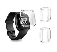 DULIPING Confezione da 2 custodie compatibili con Fitbit Versa 2, custodia protettiva in morbido TPU a copertura completa per lo schermo resistente ai graffi per Smart Watch Versa 2, trasparente e