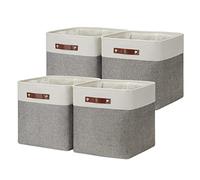 DULLEMELO Contenitori cubici portaoggetti in tessuto, 33 cm, confezione da 4 cestini pieghevoli per organizzare cubi, organizer per casa, ufficio, armadio, scaffali, giocattoli, asilo nido