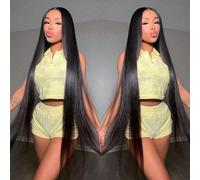 DULOVE Lace Front Wig Human Hair Pre Plucked with Baby Hair 13x4 Straight HD Trasparente Lace Frontal Wigs for Women 180 Density Glueless Natural Color