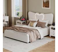 DULRLLY Letto imbottito 160 x 200 cm, letto con vano portaoggetti, letto matrimoniale con illuminazione a LED e porte USB, letto per ragazzi e ragazzi, letto funzionale con rete a doghe, velluto