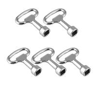 DULSPUE chiave quadrata contatore - 5 chiavi a bussola quadrate, chiave a bussola, multiuso, in lega di zinco, 13 x 8 x 8 mm, per contatore dell'acqua, scatola argento