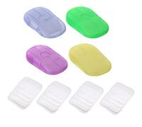 DULSPUE Sapone Portatile, Scatole Portasapone Portatili,4X scatole (80 Fogli in Totale) di Fogli di Sapone, Sapone foglieti, Sapone da Viaggio Fogli,Saponette Monouso, Scatole Carta Sapone da Viaggio