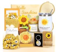duludulu Regali per le donne, cesto di compleanno con girasole per lei, 10 pezzi Relax Coccole Get Well Soon Set Regali per la cura di sé per mamma, moglie, amica, sorella, figlia