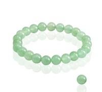 Duluok Bracciale Pietre Naturali 8mm Bracciale Verde Perline Elastico Cristallo Naturale Aventurina Verde Pietra Energia Guarigione Equilibrio Donna Uomo