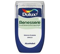 Dulux Benessere Pittura Colorata all'Acqua per Interni Superlavabile Anti Muffa Anti Batteri con Ioni D'Argento, 30 millilitri, Bianco Brezza, 30 ML