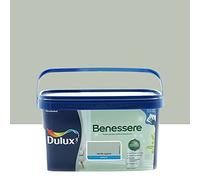 Dulux Benessere Pittura Colorata all'Acqua per Interni Superlavabile Anti Muffa Anti Batteri con Ioni D'Argento, 2.5 Litri, Verde Agave, 2.5L