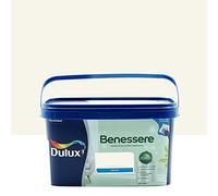 Dulux Benessere Pittura Colorata all'Acqua per Interni Superlavabile Anti Muffa Anti Batteri con Ioni D'Argento, 2.5 Litri, Bianco Lino, 2.5L