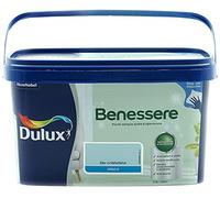 Dulux Benessere Pittura Colorata all'Acqua per Interni Superlavabile Anti Muffa Anti Batteri con Ioni D'Argento, 2.5 Litri, Blu Cristallino, 2.5L