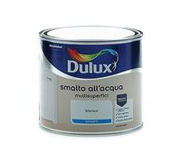 Dulux Smalto Satinato all'Acqua per Metallo Plastica e Legno Pronto all'Uso per Esterni e Interni, 0.5 Litri, Bianco