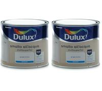 Dulux Smalto Satinato all'Acqua per Metallo Plastica e Legno Pronto all'Uso per Esterni e Interni, 0.5 Litri, Grigio Fumo (Confezione da 2)