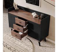 DUlVBPE Credenza con TRE Cassetti, Squisite venature per camera da letto e soggiorno, moderna credenza color legno con ripiani H80/L117,5/T40 cm