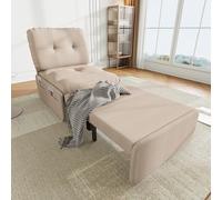 DUlVBPE Moderno divano letto multifunzione 2 in 1, 195 x 81,5 cm, poltrona singola, comoda poltrona, ideale per piccoli appartamenti, tessuto di lino, divano estraibile invisibile, 165 x 80 cm