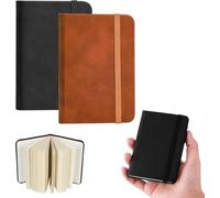 Dulynva 2 Pezzi Taccuino Tascabile Taccuino A7 Quadernino Piccolo Block Notes Piccoli Taccuini 8×11cm 200 Pagine Quaderni in Pelle con Elastico Mini Diario Quaderno per Appunti Ufficio (Nero,Verde)
