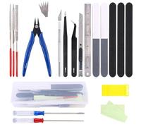 Dulynva 24 Pezzi Kit Modellismo Strumenti Base Modello per Gundam Model Tools Kit di Strumenti di Base Hobby Building Craft Set per Edifici Auto Aerei Modello Modellatore Riparazione e Fissaggio
