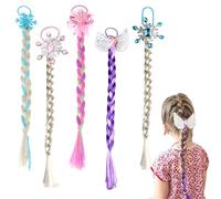 Dulynva 5 Pezzi Treccia Finta Capelli Bambini Principessa Parrucche Extension Capelli Treccine con Fascia Elastica Colorati Intrecciata Trecce Ciocche per Elsa Frozen Bambina Costume Cosplay