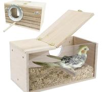 Dulynva Casetta per parrocchetti - Mangiatoia per uccelli in legno naturale - Piccolo nido d'uccello - Voliera in legno - per pappagallini, pappagalli