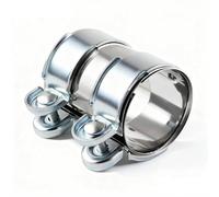 Dulynva Universale Doppio Fascetta di Scarico 50mm Morsetto per Tubo di Scarico Acciaio Inossidabile Connettore per Tubi con Doppia Fascetta per Moto e Auto Accessori Tubi Scarico,Ø 55 mm/L: 125 mm