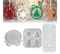 DULZEN 3 pezzi Stampi in silicone per Natale stampi in silicone con stella albero di Natale fiocco di neve stampi per ciondoli e sapone per resina fai da te decorazioni natalizie
