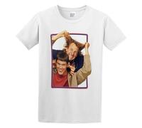 Dumb And Dumber, Jim Carry, Jeff Daniels, Retro, Comedy, Funny, Idiots, Stupid, Men's Cotton T-Shirt White Shirt Top Tee S