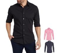 DUMB Camicia da uomo in cotone elasticizzato Oxford con cerniera nascosta, bottoni finti (colore: 10, taglia: XL)