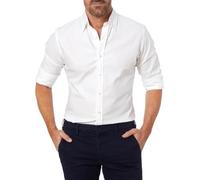 DUMB Camicia da uomo Oxford in cotone elasticizzato con cerniera nascosta e bottoni finti (colore: 1, taglia: XL)