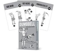 Dumbbell Exercise Cards Home Gym Workouts Strength Training Building Muscle Total Body Fitness Guide Workout Routines Bodybuilding Personal Trainer Large Waterproof Plastic 3.5"x5" or 88mm x 126mm