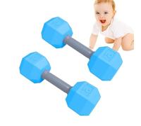 Dumbbell Rattle - ABS 12x4.5cm 2pcs | Sensory Dumbbell Toy, Workout Style Teether Rattle, Lightweight Training Grip Toy, Infant Gym Rattles | Play